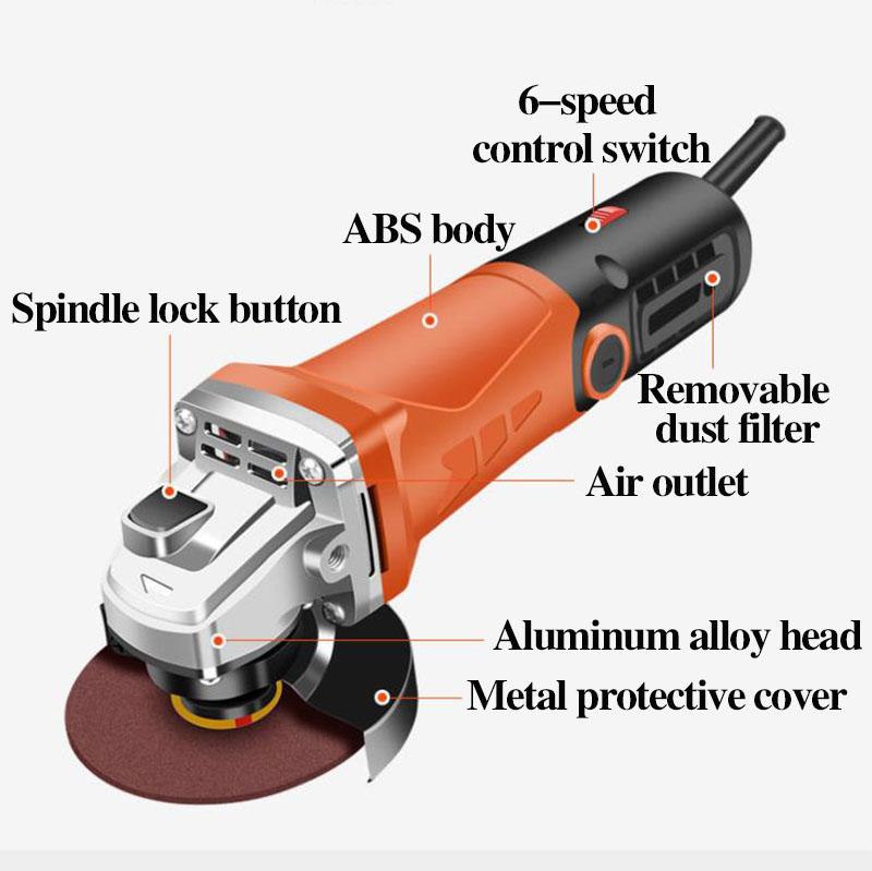 3880W Industrial Angle Grinder Wired Electric Grinder Handheld Cutter Polisher Can Cut Metal Stone Glass