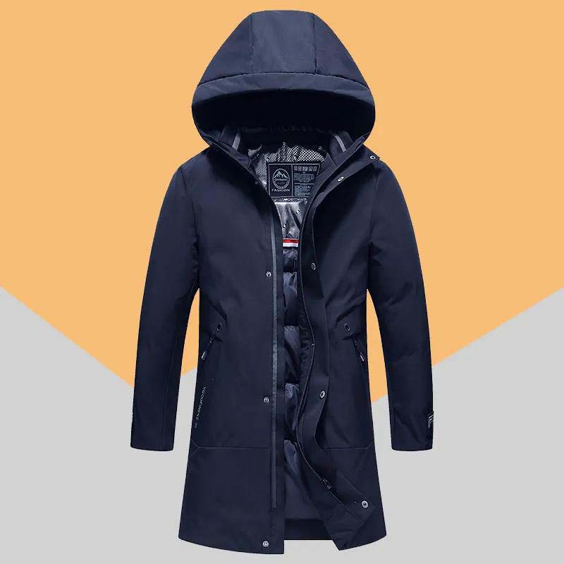 Winter Mid-length Men's Cotton-padded Clothing, Men's Cotton-padded Clothing, Cold-proof Thickening and Warm Down Jacket