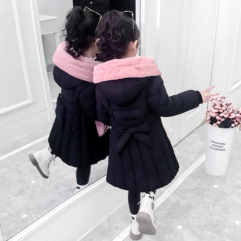 Children's Clothing Winter Jacket for Girls Winter Coat Hooded Velour Winter Girls Jackets Outwear