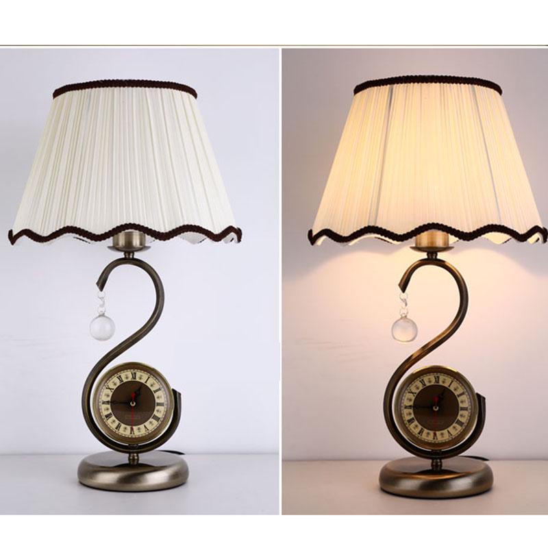 Cloth Lampshade LED Bedside Lamp for Bedroom  Modern Living Room Table Lamp