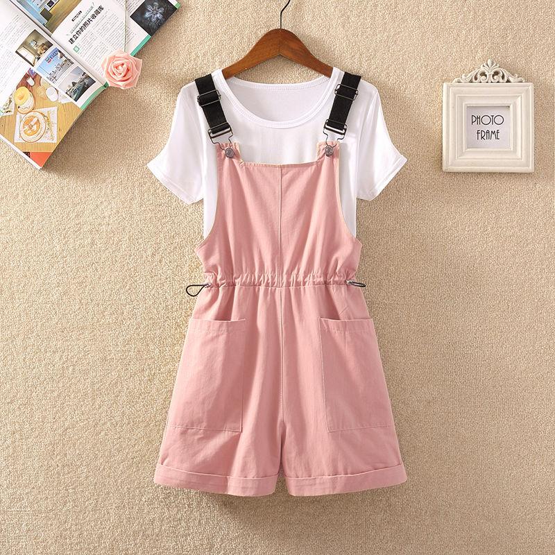 Wide Leg Strap Shorts Women Spring and Summer New Korean Style Loose and Cute Workwear Jumpsuit