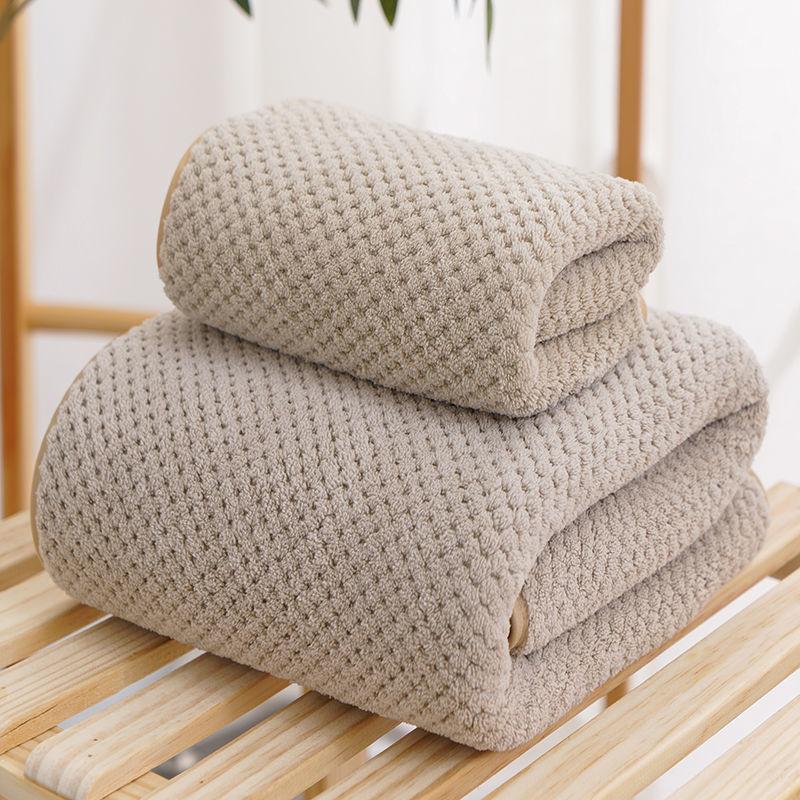 Large Size Towels Bath Towels Pure Cotton Strong Water Absorption No Lint No Fading Bath Quick-drying Household Towels Skin-friendly and Soft