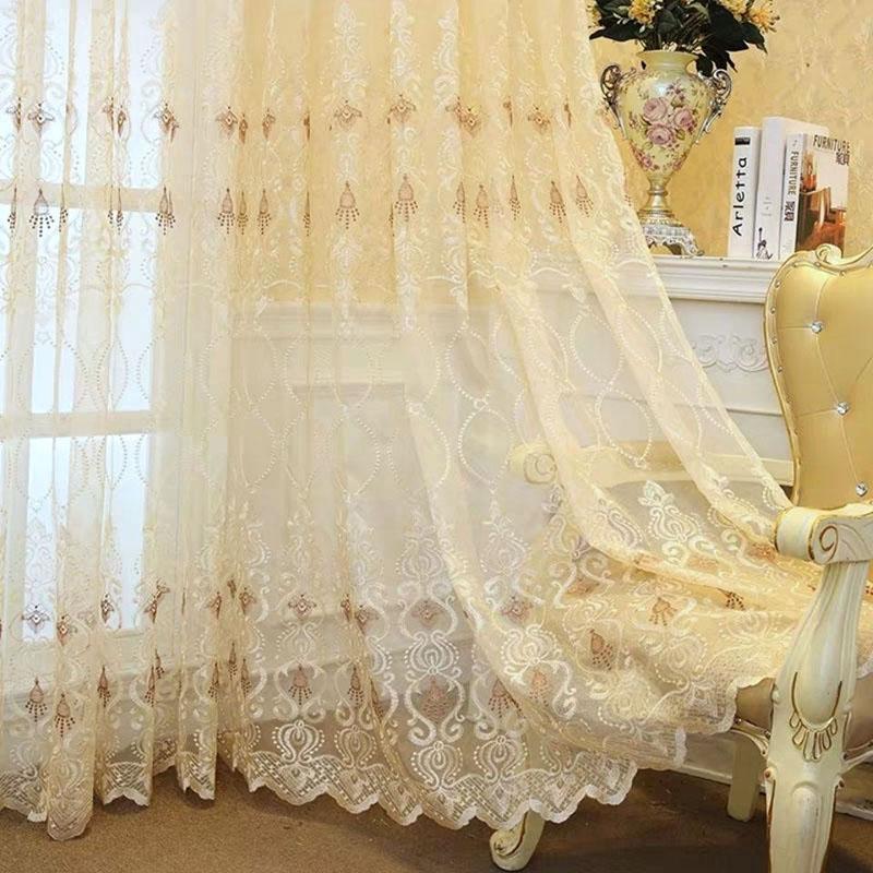 Luxury Sheer Curtains for Living Room  Bedroom Kitchen Tulle Curtains for Windows Voile Yarn Curtains  for Bedroom