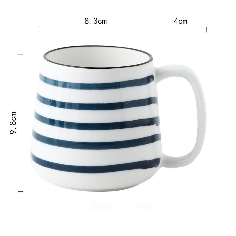 Creative Hand-painted Ceramic Mug Personality Trend Mug Simple Mug Men and Women Coffee Milk Couple Mug