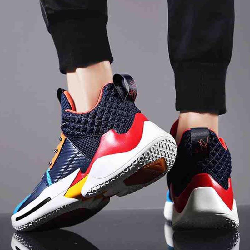 Plus Size 39-45 Summer Men High-top Sneakers Women Casual Running Basketball Shoes Students Breathable Shockproof Non-slip Shoes