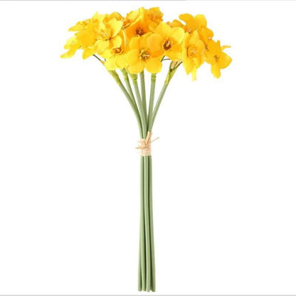 6 Bunches of Daffodils Simulation Artificial Flowers Silk Flowers Small Fresh Home Living Room Vase Flower Arrangement Decoration Ornaments