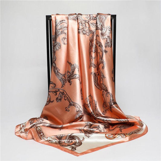 Silk Scarf Fashion Foulard Satin Shawl Scarfs Big Size 90*90cm Square Silk Scarves Women Bandana