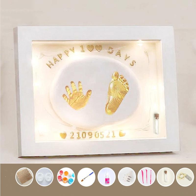 Baby Full Moon Souvenir Hand and Foot Prints Hand and Foot Prints Mud Baby Centenary Gift Newborn Creativity Forever