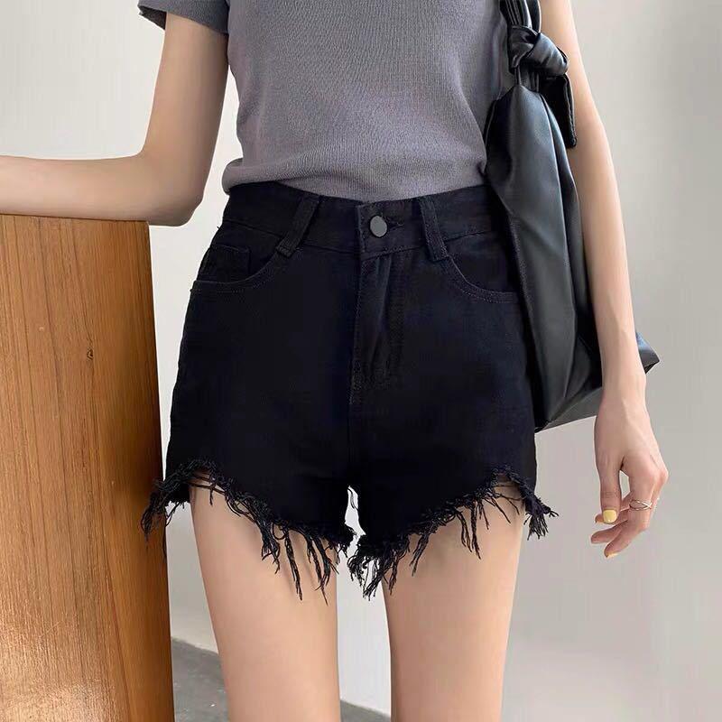 Shorts Women's Loose All-match Jeans High Waist Slim Frayed Wide Leg Pants