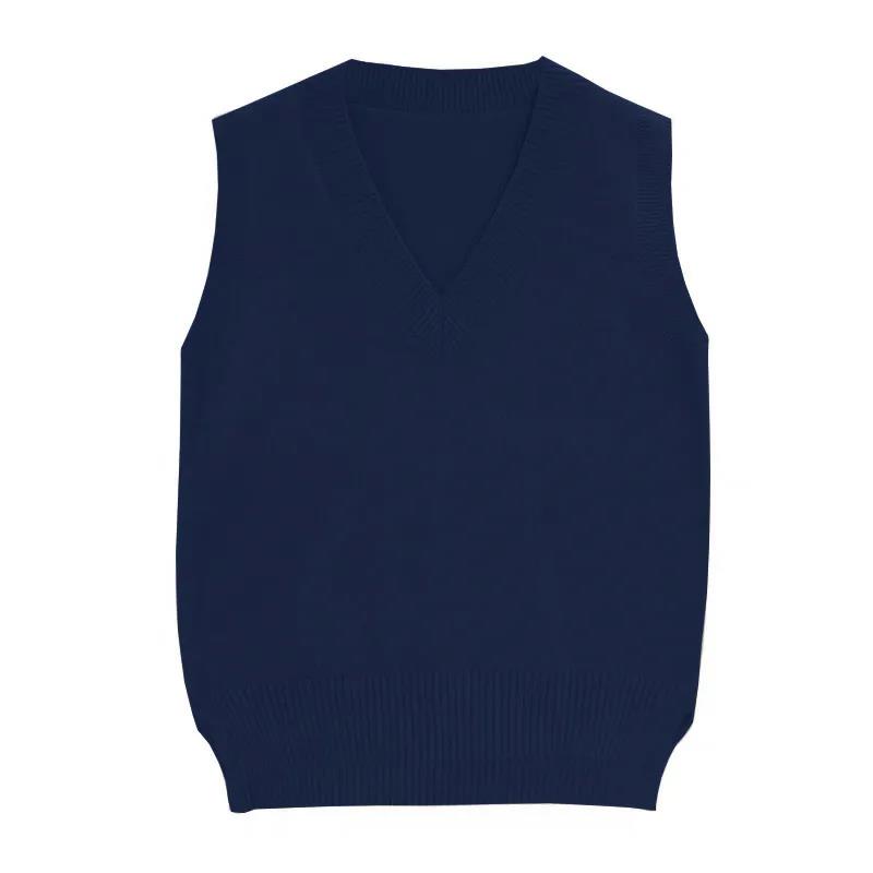 Sweater Vest Women V-neck Solid Simple Slim All-match Casual Korean Style Teenssleeveless Sweaters