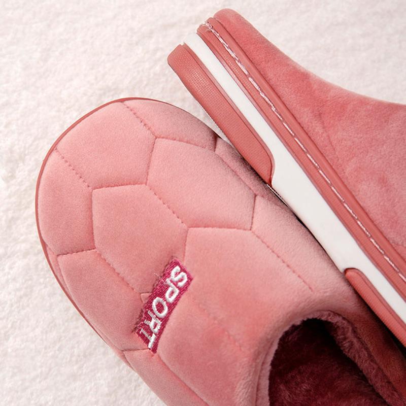 Thick-soled Non-slip Home Household Couple Slippers Warm Thick Plush Slippers Winter Unisex Indoor Cotton Slippers