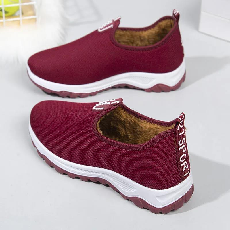 Winter Thick and Velvet Warm Flat Shoes Comfortable Non-slip Sneakers Are Lightweight