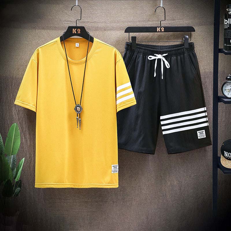 Summer Casual Suit Men's Short-sleeved Shorts Suit Youth Sportswear Loose Suit