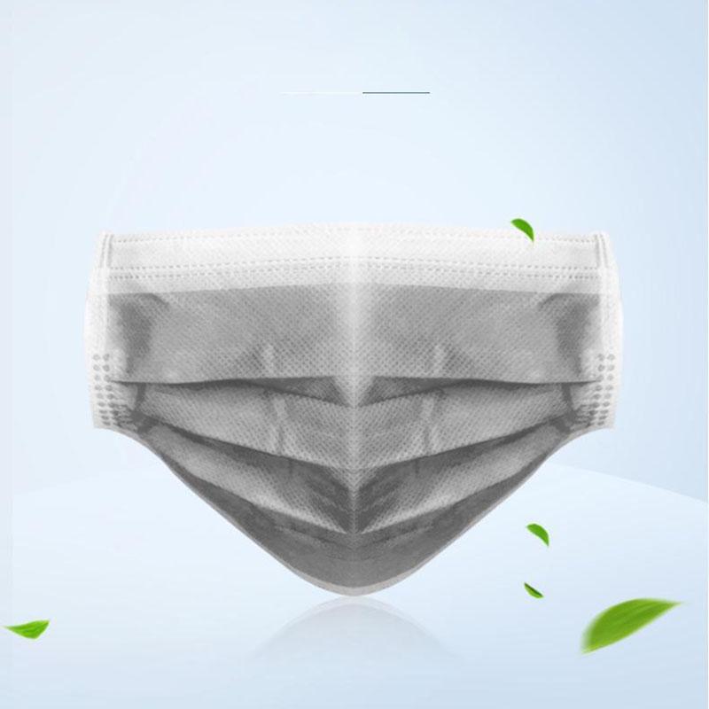 50pcs 4Ply activated carbon meltblown non-woven protective masks anti PM2.5 disposable face masks