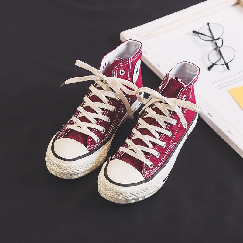 Street Shot Couple Canvas Shoes Wild Retro Canvas Shoes High-top Shoes Male Korean Students