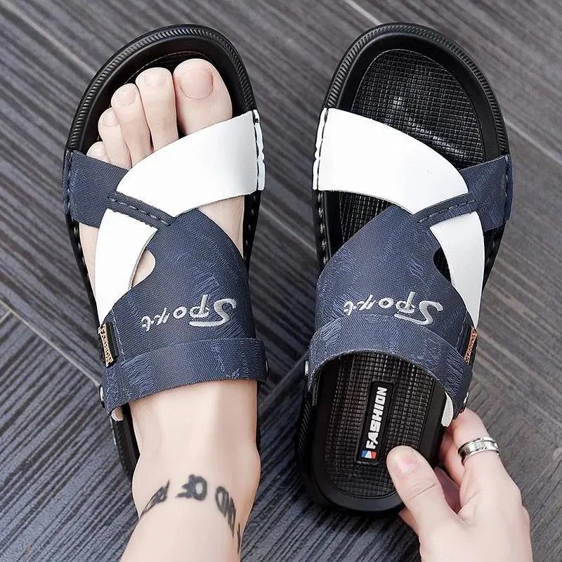 Summer Dual-purpose Outdoor Beach Shoes Men's Driving Slippers Trendy Waterproof Outdoor Sandals