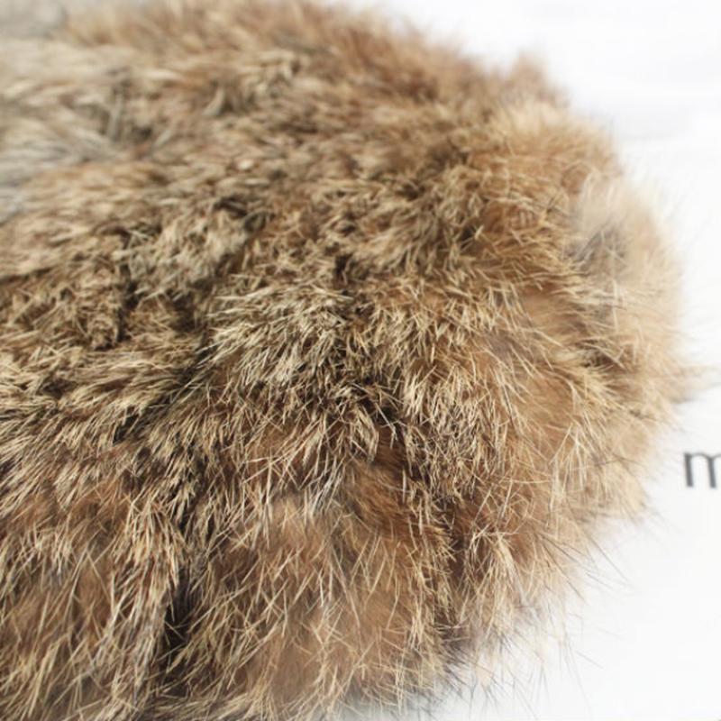 Women's Rabbit Fur Hat Autumn and Winter Korean Version Warmth Wide Side Cold-proof Thickened Headband Cap Fluffy Rabbit Fur Hat Warm Padded Top Cap