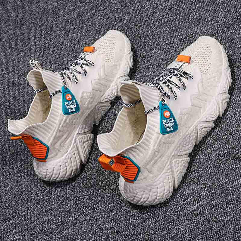 Size 39-44 Fashion Summer Men Mesh Sneakers Low-top Running Basketball Shoes Outdoor Non-slip Shockproof Letter Shoes