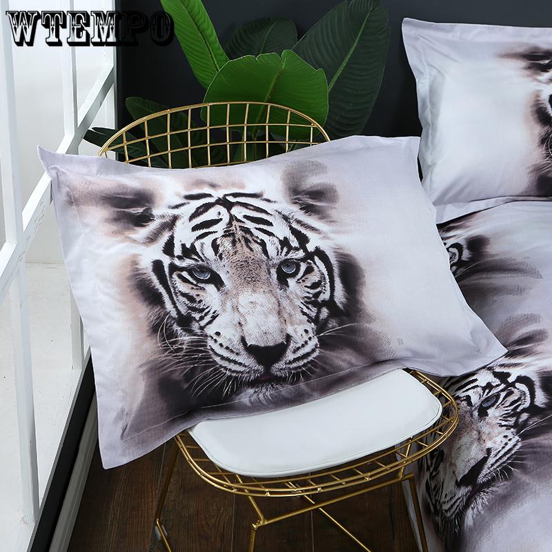 3D Lifelike White Tiger Bedding Set of Duvet Cover Pillowcases Size King,Size Queen,Size Twin