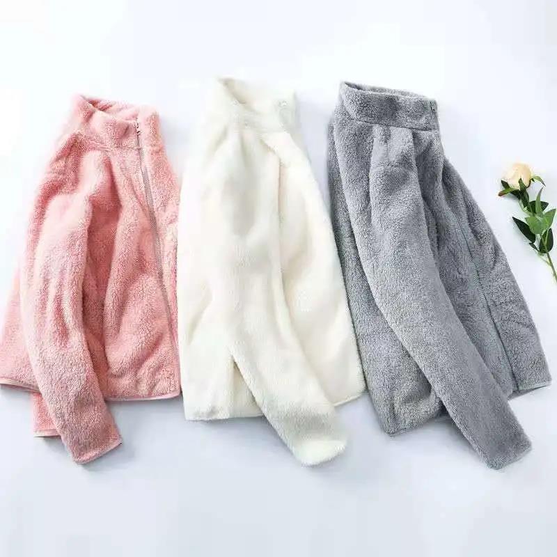 Double-faced Fleece Outdoor Jacket Women's Thickening Plus Fleece Autumn and Winter Cardigan Sports Warm Sweater Plush Jacket