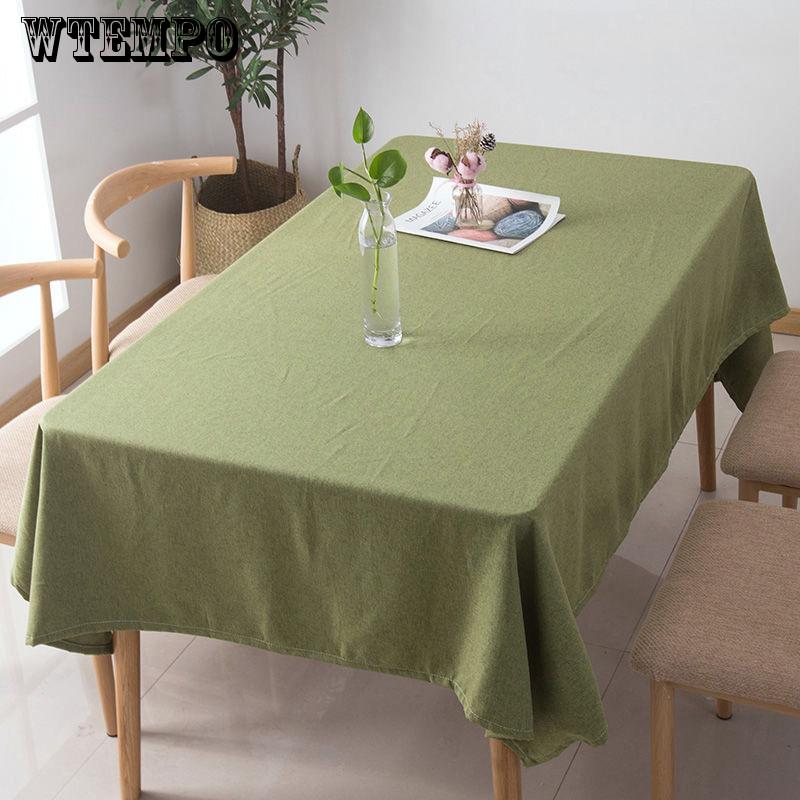 Simple Modern Solid Color Tablecloth Cotton Linen Table Cloth Rectangular Coffee Tablecloth