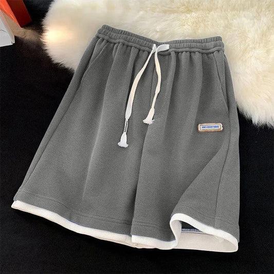 Waffle Sports Shorts Women's Summer Five-point Pants Thin Section Breathable Korean Version Loose Straight Casual Pants Wide-leg Shorts