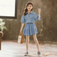 Girls' Summer Suit Korean Style Western Style Girl Denim Skirt Two-piece Suit Net Celebrity Children's Skirt Set