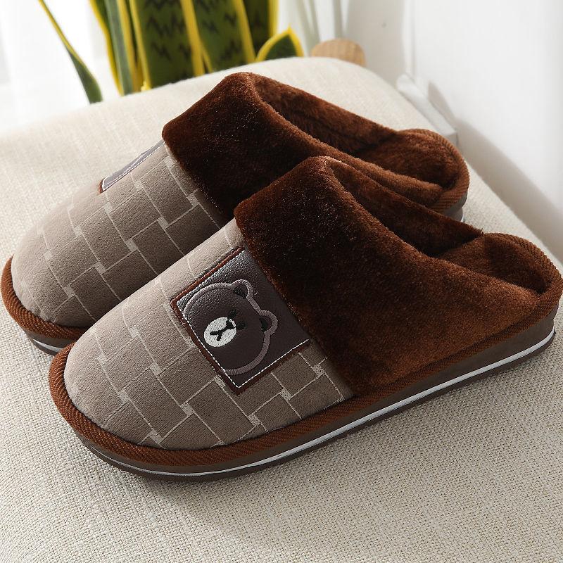 Cotton Slippers Men's Large Size Winter Household Indoor Non-slip Thick-soled Woolen Cotton Slippers Women's Warm Shoes