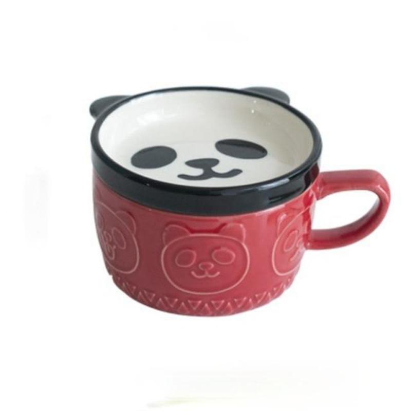 Japanese Cute Mug Creative Ceramic Shiba Inu Panda Coffee Cup with Lid Home Couple Milk Breakfast Cup Water Cup