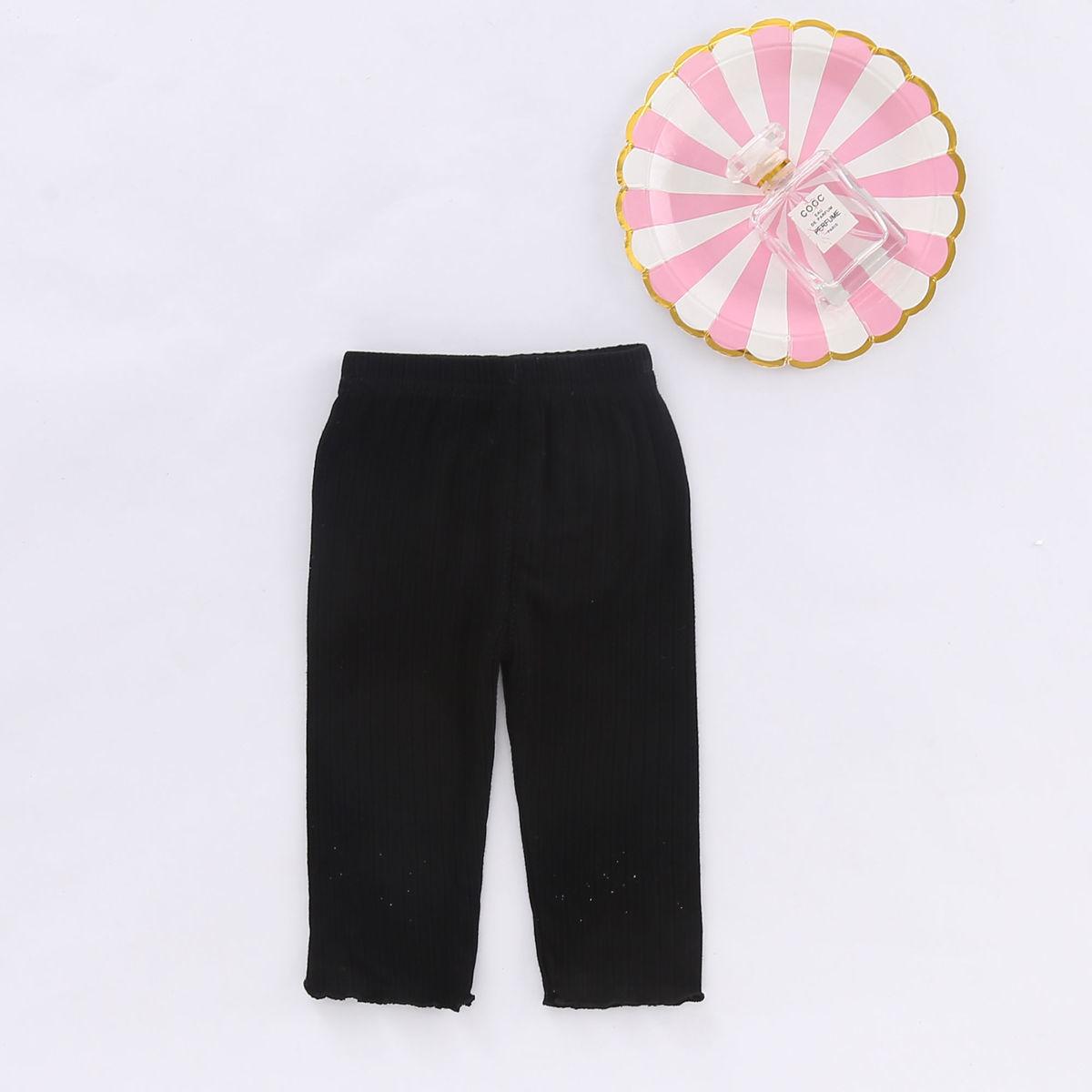 Girls' Leggings Children's Spring and Autumn Thin Bow Mushroom Korean Cropped Trousers Stretch Pants Baby Outer Wear and Inner Wear