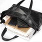 Business Briefcase Men Black Leather Zipper Crossbody Shoulder Computer Bags Waterproof  Handbag