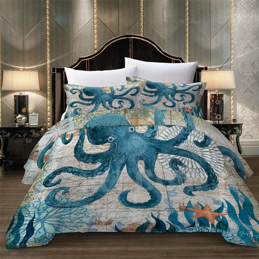 3D Octopus Bedding Set Duvet Cover Sets for Twin Full Queen King Bed Bedline Home