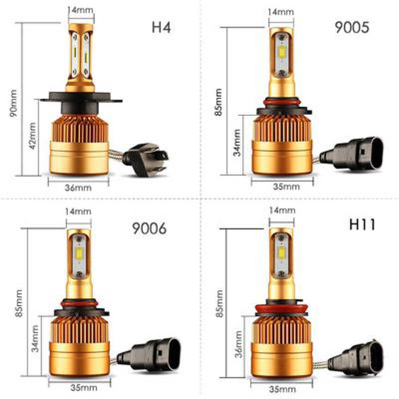 2pcs Car Led Headlights Super Bright H7 H8 H9 H11 Bulb Far and Near Light 9012 Free Modification White Strong Light Laser Car Light