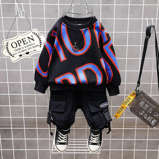 Children's Clothing Boy Spring and Autumn Suit 2021 Handsome Boy Baby Clothes Autumn Children's Sweater