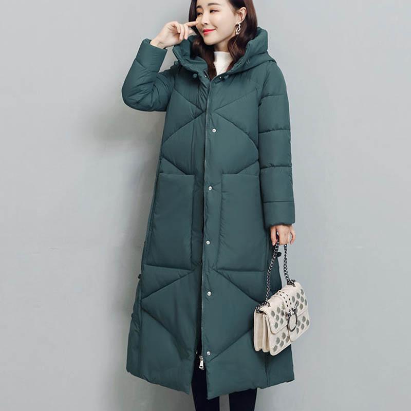 Retro Padded Down Padded Jacket Women's Winter Ethnic Style Loose Long Over-the-knee Jacket