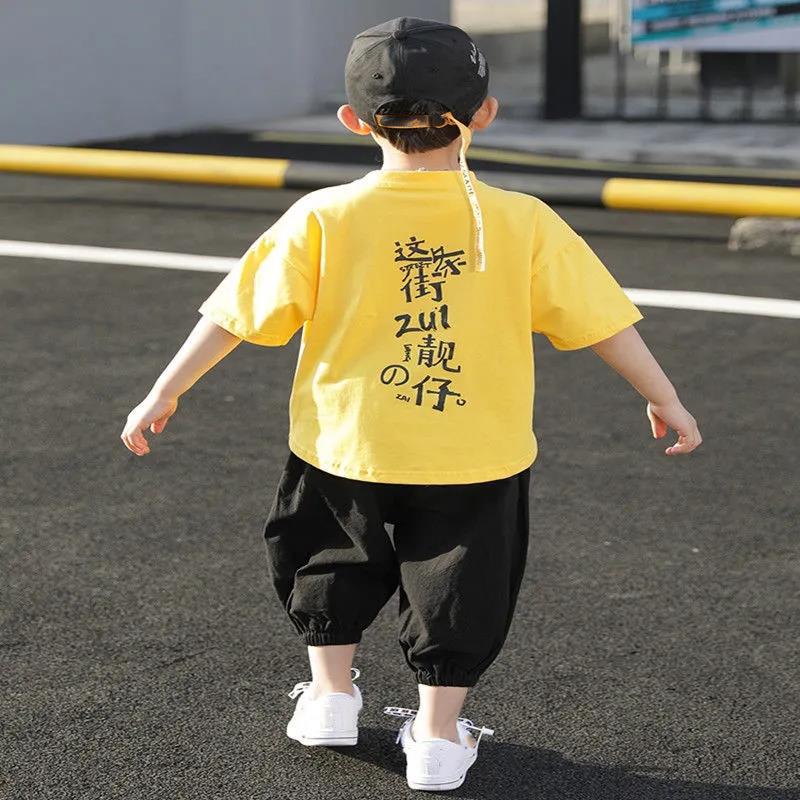 Two-piece Suit Boy's Suit Children's Summer Quick-drying Short-sleeved Children's Boy 4-12 Years Old