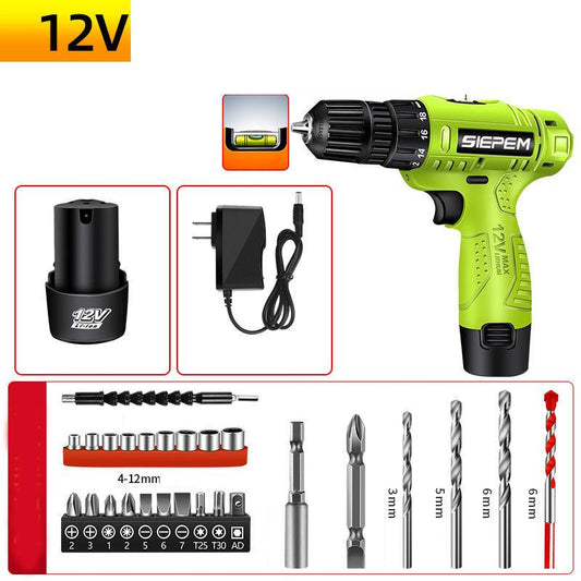 Household Cordless Electric Drill Electric Screwdriver with Rechargeable Motor for Screwing and Woodworking