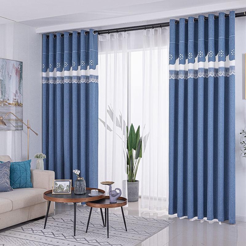 Modern High-grade Splicing Curtains for Living Room and Bedroom Shading and Heat Insulation Finished Curtains (1 piece)