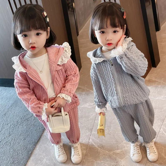 Girls' Sports Suits Spring and Autumn Clothes Children's Casual Suits Baby Girls Korean Two-piece Sets