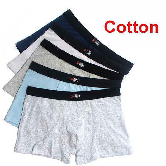 6-piece Men's Underwear Mid-waist Cotton Boxer Briefs for Young and Middle-aged Elastic Breathable Loose Boxer Briefs