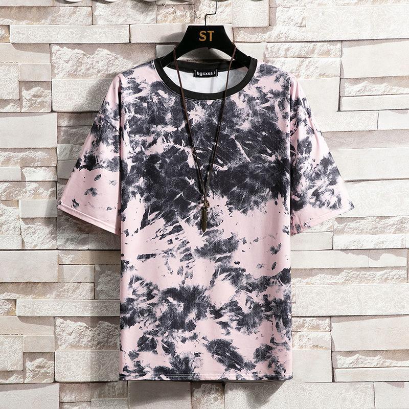 Ice Silk Summer Trend Short-sleeved Loose Men's Short-sleeved T-shirt Male Round Neck Young Students