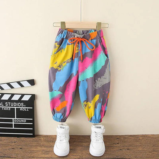 Two-piece Suit Children's Clothing Boys Summer Suit 3D Printing Graffiti  Foreign-style Baby Fashionable Clothes Children Handsome Short-sleeved