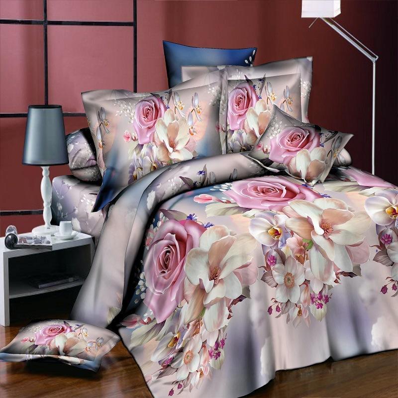 Duvet Cover Set 3D Oil Painting Bed In A Bag 4pcs Bedding Sets Flat Bed Sheet Comforter Duvet