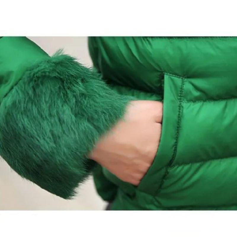 Women's Rabbit Fur Down Padded Jacket Short Cotton Down Jacket Winter All-match Warm Jacket Small Padded Jacket Women