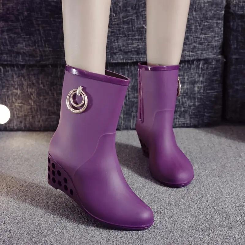 Rain Boots Women's Mid-tube Black Korean Version Non-slip Waterproof Water Shoes Spring and Summer Rain Boots Increased