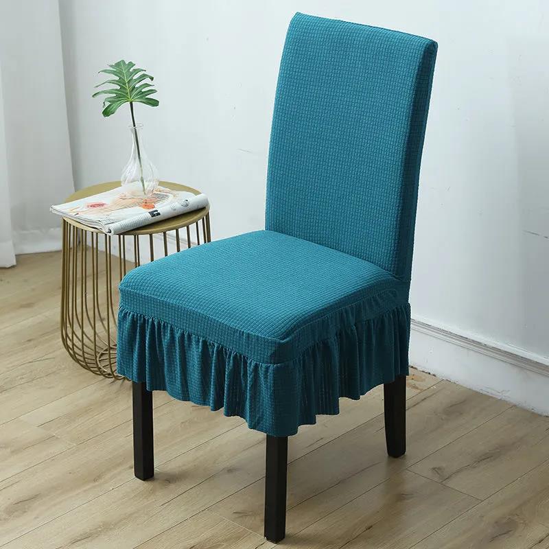 2 Pieces Fabric Home Dining Chair Universal Elastic One-Piece Backrest Cover Stool Seat Cushion Cover Dining Table Chair Cover