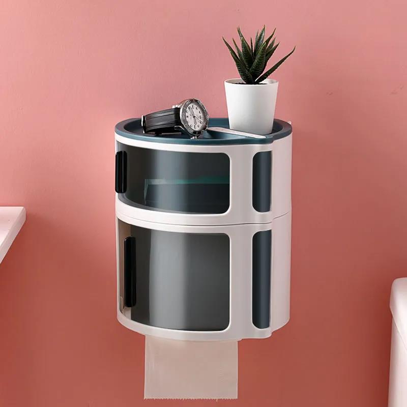 Toilet Tissue Box Toilet Free Punching Living Room Creative Stackable Paper Box Roll Paper Tube Multifunctional Rack