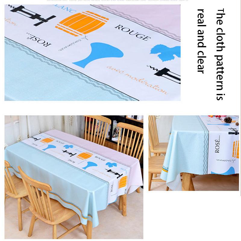 Tablecloth Waterproof and Oil-proof Disposable Tablecloth Rectangular Coffee Table Tablecloth European Tablecloth PVC Tablecloth Household