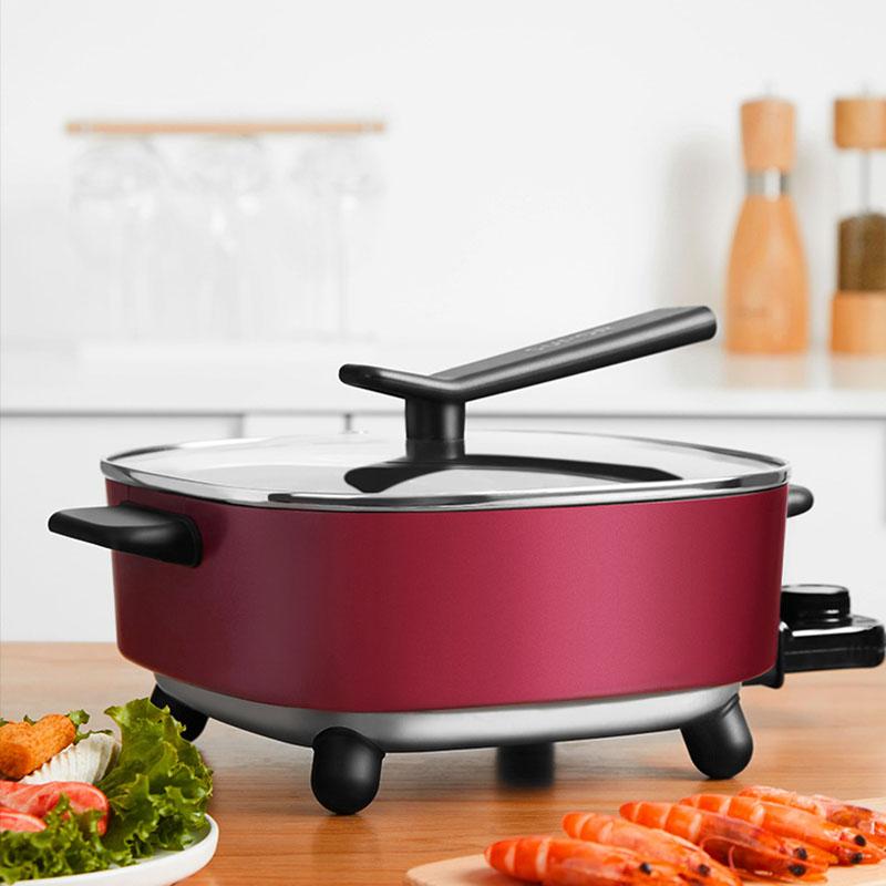 Multifunctional Electric Cooker Household Electric Pot Large-capacity Mandarin Duck Pot Electric Wok Skewers 5L Cookware