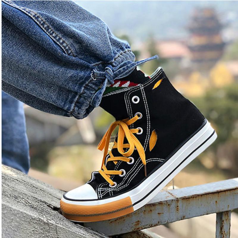 Summer high-top canvas shoes men's trend ins couple shoes casual men's shoes wild small white shoes